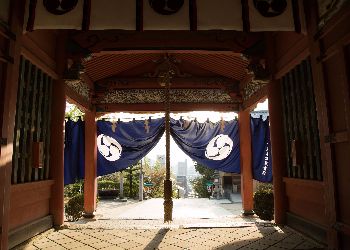 Inside the shrine looking out