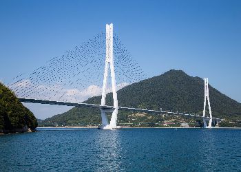 Shimanami Kaido bridge from the shore